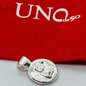 UNO DE 50 BUDDHA 2.5MM METAL BUDDHA CHARM CLAD WITH Silver